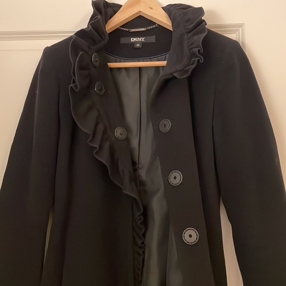 Dkny Jackets & Coats Ruffle Wool Coat Poshmark